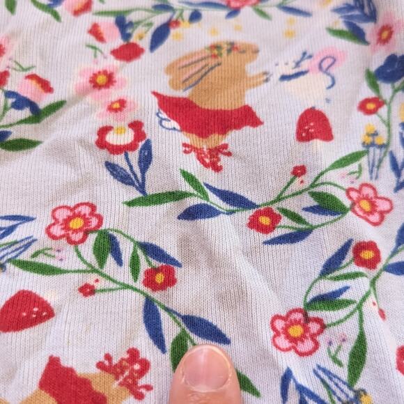 Hanna Andersson Pajmas Girl Sz 18-24m Blue Ballerina Bunny Floral Organic Cotton - Picture 3 of 5